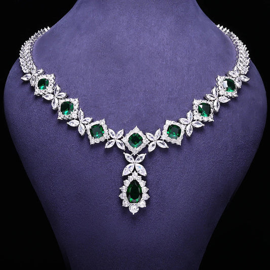 Unique Popular Jewelry 4-Piece Bridal Zirconia Women's Party Jewelry Set Dubai Nigeria CZ Crystal Wedding Jewelry Set