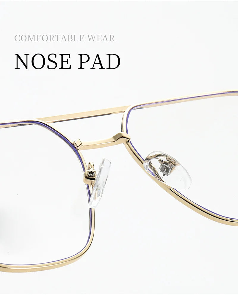 Fashion Metal Eyeglasses Frames New Double-Beam Eyeglasses Frames Anti-Blue Light Eyeglasses Customizable Prescription