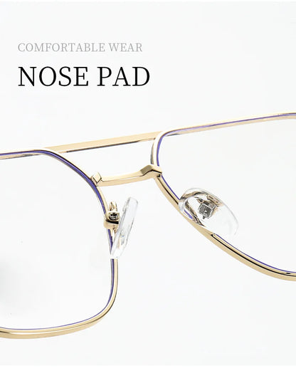 Fashion Metal Eyeglasses Frames New Double-Beam Eyeglasses Frames Anti-Blue Light Eyeglasses Customizable Prescription