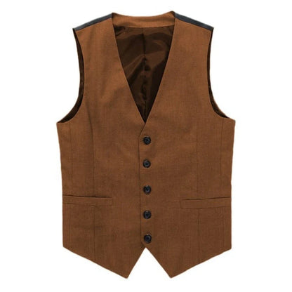 Men Vest Gray V Neck Single Button Solid Waistcoat For Wedding Birthday Banquet Party Business Work Daily Men Suit Vest ﻿