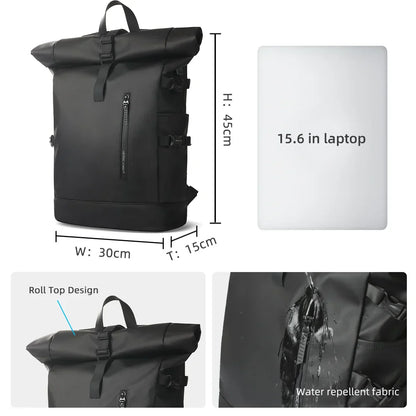 Expandable Travel Backpack Men Large Capacity Waterproof 15.6” Laptop Bag Hiking Rucksack Cycling Daypack Bag with USB Port