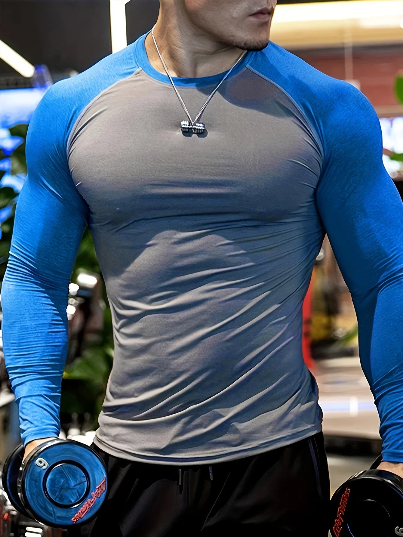 3-piece men's compression training suit, men's sun protection quick drying fitness suit, quick drying football basketball tight
