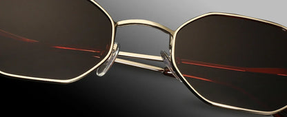 Retro Small Polygon Polarized Sunglasses Women Metal UV400 Sun Glasses Men Anti-Glare UV400 Goggles Driving Eyewear