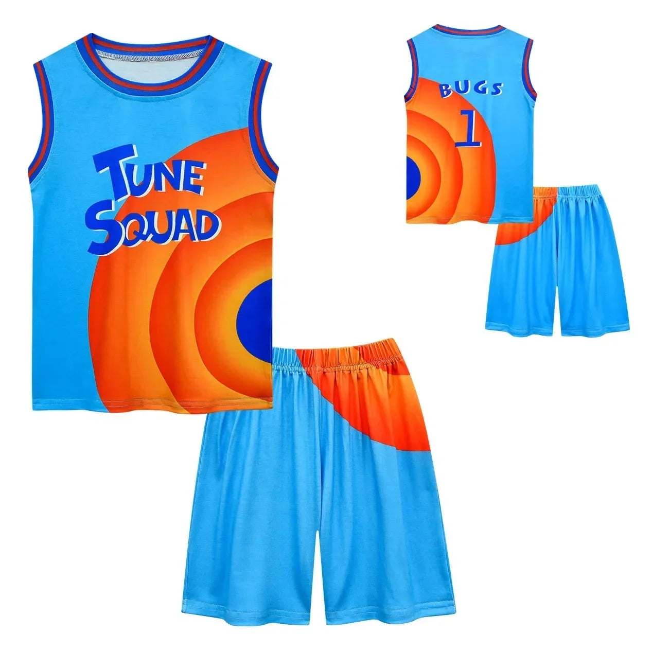 2024 Kids Tune Squad Space Jam 2 Basketball Jersey Set - Cosplay Costume Vest Shorts Sports Uniform Tracksuit for Boys and Girls