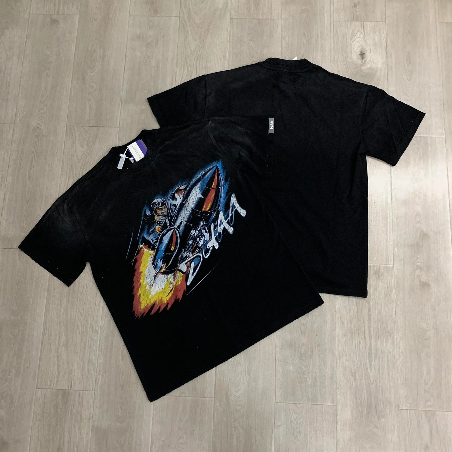 Car Letter Rhinestone Washed Cotton Short Sleeve Tshirts for Men and Women Harajuku Hip Hop Loose Shinning Diamond Tees Oversize
