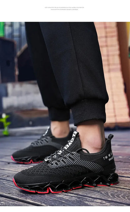 Men's Shoes Autumn Season New Soft Soled Simple Casual Sneakers Shoes Platform Mesh Breathable Lace Up Casual Running Shoes