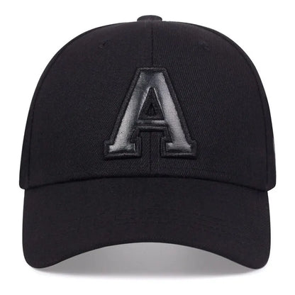 Unisex A Letter Leather Label Embroidery Snapback Baseball Caps Spring and Autumn Outdoor Adjustable Casual Hats Sunscreen Hat
