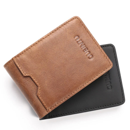Portefeuille créatif Gubintu 2025, portefeuille multifonctionnel anti-magnétique RFID pour homme, en cuir véritable