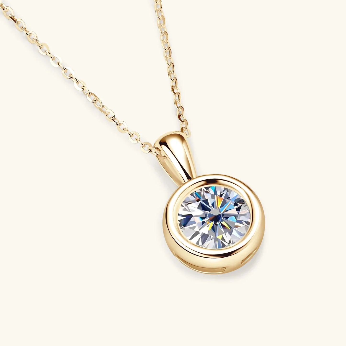 GRA Certified 2CT Moissanite Pendant Necklaces 925 Sterling Silver Solitaire Necklace Chain For Women Jewellry Gift
