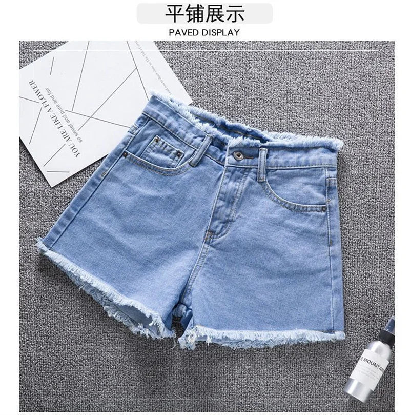 2026 New Summer Shorts Women Jeans High-waisted Denim Short Pants Female Rough-selvedge Outside Casual Sports Shorts Loose Jeans