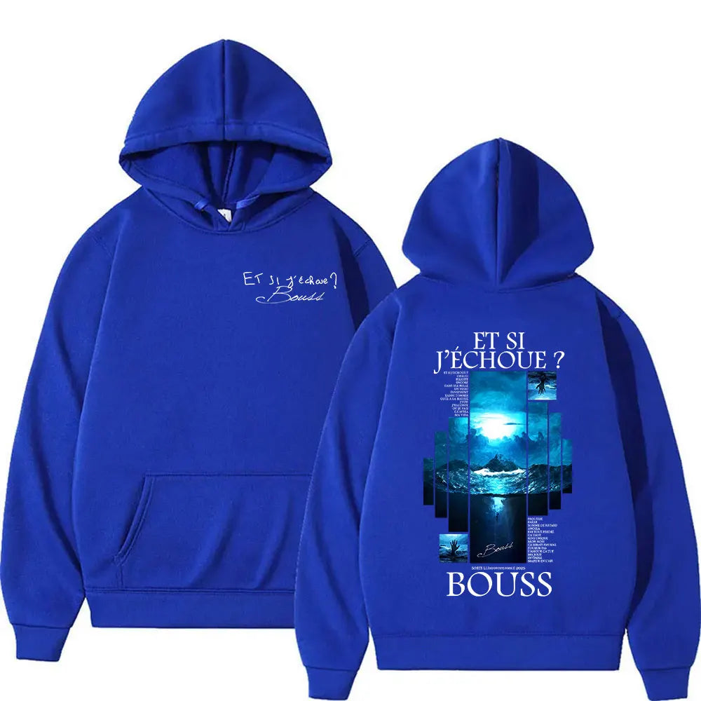 Rapper BOUSS ET SI J'ECHOUE ?   Tour 2025 Hoodie Men's Women Hip Hop Long Sleeve Fashion Oversized Sweatshirts Fleece Streetwear