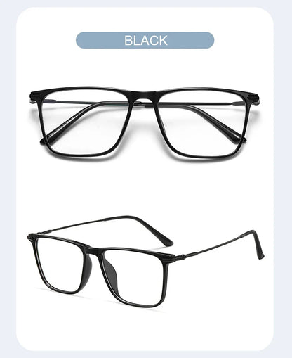 Titanium Classic Men's Square Frames Anti-blue Light Reading Glasses Myopia Can Be Customized Prescription Glasses 007