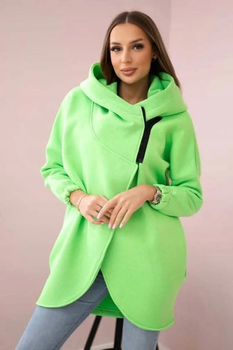 2025 Autumn and Winter Fashion New Women's Sports Loose Velvet Hoodie Zipper Long Sleeve Warm and Cold Proof Hoodie Coat