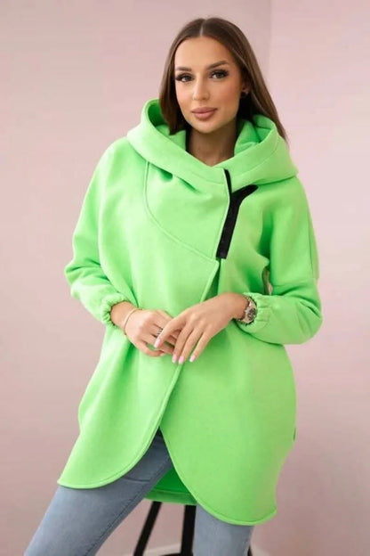 2025 Autumn and Winter Fashion New Women's Sports Loose Velvet Hoodie Zipper Long Sleeve Warm and Cold Proof Hoodie Coat