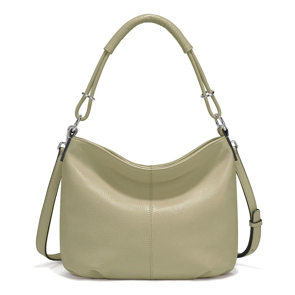 Women's Soft Cowhide Leather Shoulder Bag Fashion Leather Handbag Crossbody Bag Satchels For Commute Charming Hobos