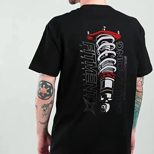 2026 Summer Pure Cotton Heavyweight American Style BC Short-Sleeve Car Modified T-Shirt, Loose-Fitting, Twisted-Neck, Versatile,