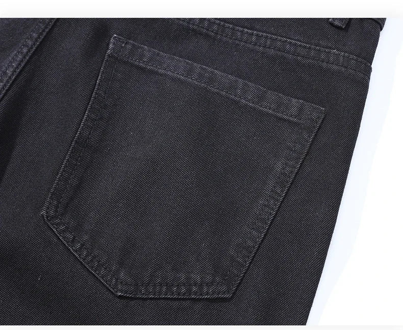 Male Brand New Autumn Jeans Men Black Casual Baggy Trousers Classic Straight Comfortable Wide Denim Trousers  Men Clothing