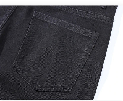 Male Brand New Autumn Jeans Men Black Casual Baggy Trousers Classic Straight Comfortable Wide Denim Trousers  Men Clothing