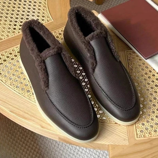 unisex Winter high top casual women's shoes  Warm cold resistant wool snow boots All cowhide men's boots Women's ankle boots