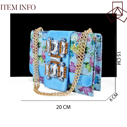 Nigeria Fashion Luxe Sky Blue Peep-Toe Heels & Three-Dimensional Bag Set – Perfect for Elegant Events