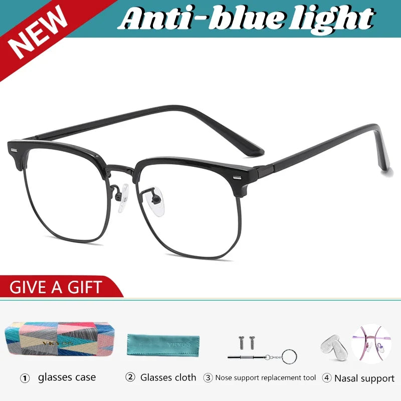 New Models of Versatile Anti-blue Light Glasses Fashion Eyeglasses Frame Simple Retro Can Be Customized Prescription