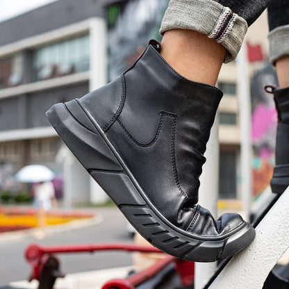 Fashion 2025 Black Leather Safety Work Shoes for Men Indestructible Steel Toe Cap Anti Nail Anti Slip Male Boots Footwear
