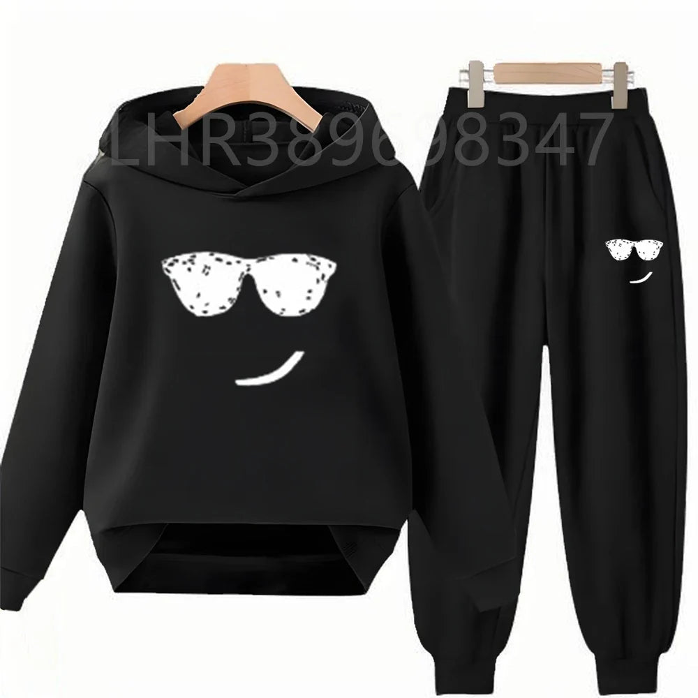 Fashion Hoodie Kids 3-12 Years Boys Girls Casual Sports Tops+Pants 2pcs Sets Children Long Sleeves Spring Autumn New Clothes
