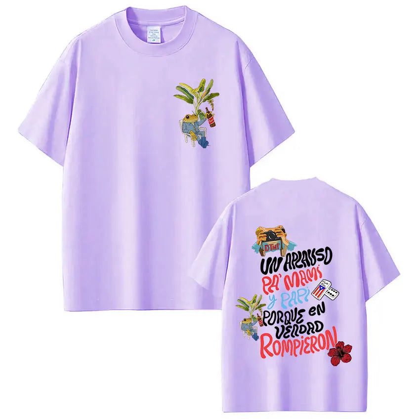 Rapper Bad Bunny T-shirt Debi Tirar Mas Fotos DTMF World Tour T Shirts Men's Clothing Fashion Hip Hop Vintage T-shirt Streetwear