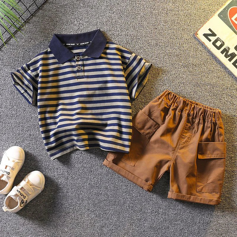 Summer High-Quality Baby Boys Clothes Suits Korean Version Fashion Kids Girls T-Shirt Sets Comfortable Pure Cotton