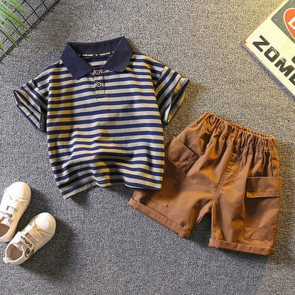 Summer High-Quality Baby Boys Clothes Suits Korean Version Fashion Kids Girls T-Shirt Sets Comfortable Pure Cotton