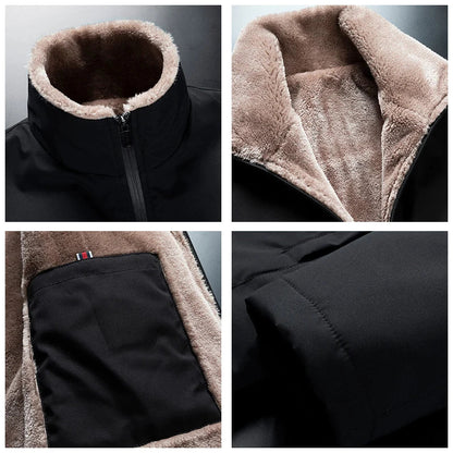 Men 2025 Winter Windproof Warm Thick Fleece Jacket Men Fashion Casual Coat Men Autumn Brand Outwear Outdoor Classic Jacket Men