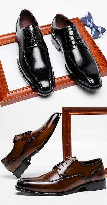 Men Dress Shoes New 2022 Spring High Quality Leather Formal Shoes Classic Business Wedding Sytle Groomsman Mens Shoes