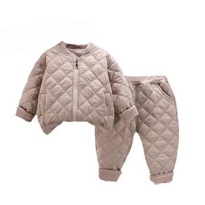 New Autumn Winter Baby Boys Clothes Children Thicken Cotton Jacket Pants 2Pcs/Sets Toddler Girls Clothing Infant Kids Tracksuits
