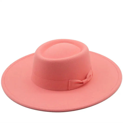 Fashion Retro Bow Ladies Cap Women Bowler Hat Derby Hat Fedora Wide Brim