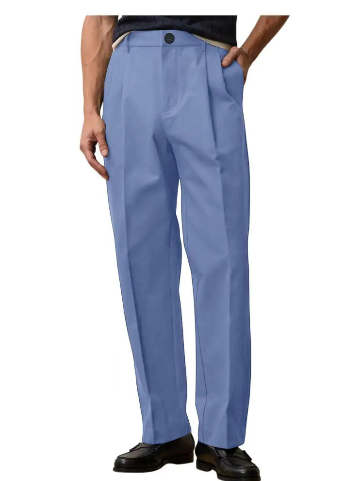 Men's Wide Leg Pants  Loose Fit Straight Leg Suit Trousers High Waist Pleated Business Office Formal Casual Men's Dress Pants