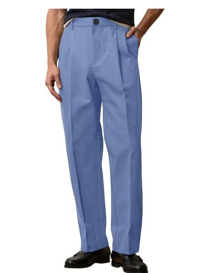 Men's Wide Leg Pants  Loose Fit Straight Leg Suit Trousers High Waist Pleated Business Office Formal Casual Men's Dress Pants