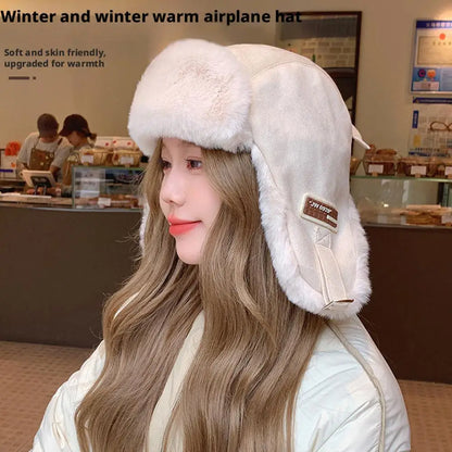 Thick Warm Russian Ushanka Fur Hat Fashion Male Female Winter Hat Black Grey Earflap Ski Russian Cap Bomber Hat Gifts