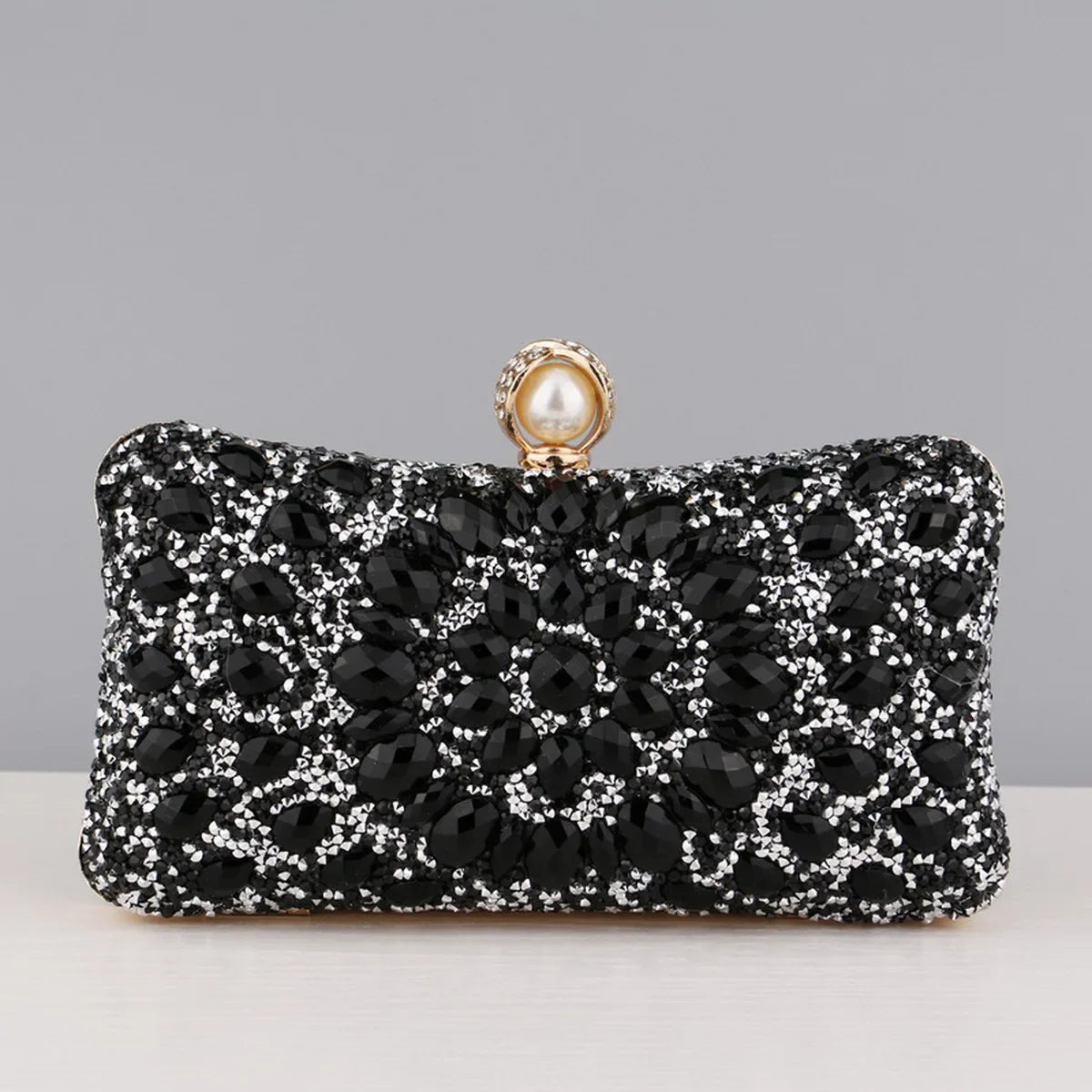 Full Diamonds Evening Bags Acrylic Flower Rhinestones Clutch Bags Metal Pearl Luxury Prom Wedding Dinner Handbags
