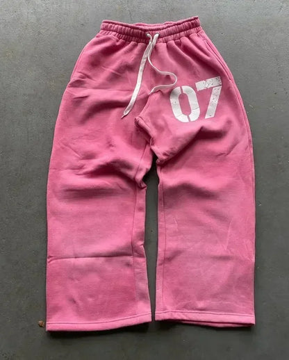 Embroidered sweatpants two-piece set Y2K clothing men's hip-hop oversized sweatpants casual zipper hoodie