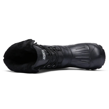 2025 New Men's Winter Boots Platform Men's Snow Boots Warm Thick Plush Waterproof Outdoor Fishing Work Boots Plus Size 40-46