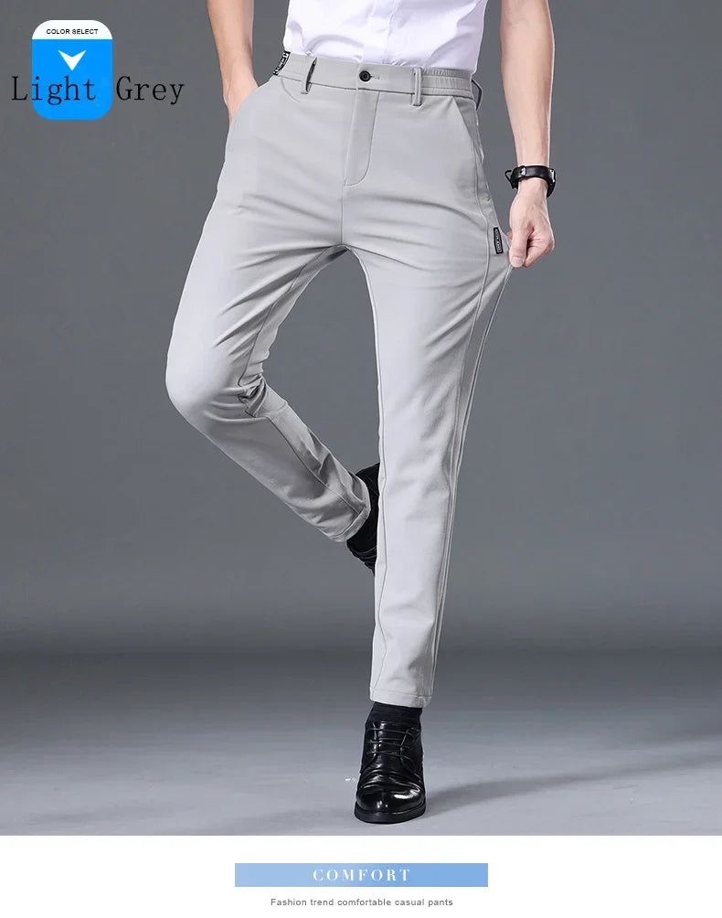 2025 Spring Summer Ultra-thin Men's Stretch Slim Straight Casual Pants High Quality Fashion Breathable Golf Sports Trousers