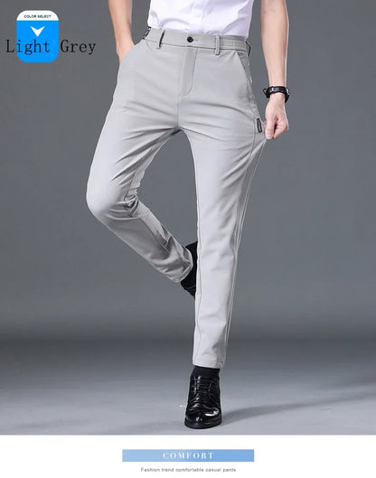 2025 Spring Summer Ultra-thin Men's Stretch Slim Straight Casual Pants High Quality Fashion Breathable Golf Sports Trousers