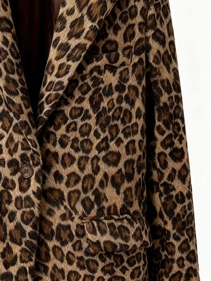 Men's Suits Leopard Blazer Luxury Casual Peak Lapel Single Breasted Slim Fit 1 Piece Jacket Party Handsome Customized Sport Coat