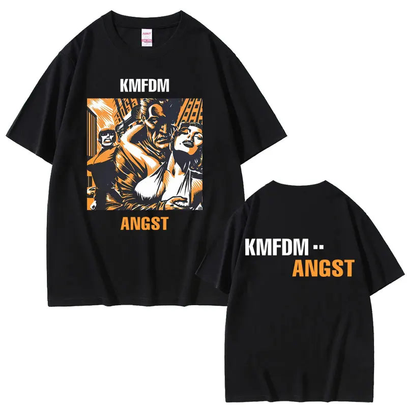 Rock Band Kmfdm Tour 97 Graphic Print T-shirt Summer Men Women Vintage Gothic Punk  Streetwear Male Casual Pure Cotton T Shirts