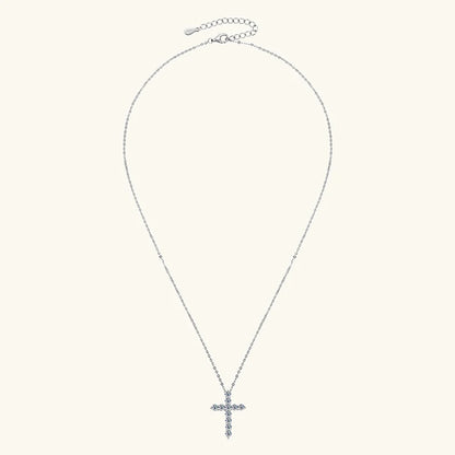 GRA Certified 3.5MM Moissanite Cross Pendant Necklaces for Women S925 Sterling Silver Clavicle Chains Fine Jewelry Gift
