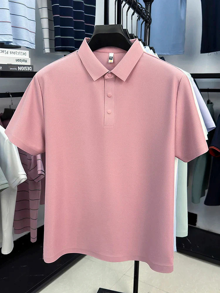 2025 Men's Sporty Polo Waffle Shirt | Moisture-Wicking Golf Tennis Top Sizes S-5XL, Snap Buttons, 7A Antibacterial High Quality