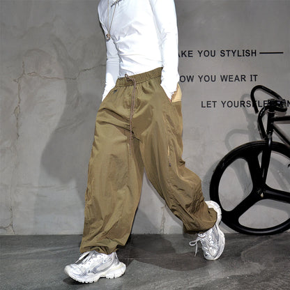 Mens Jogger Pants Outdoor Lightweight Water Repellent Quick Dry Functional Hiking Loose Baggy Trendy Cuffed Sweatpants Fashion