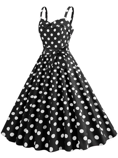 Spaghetti Strap Pink Plaid Dress Women Summer Elegant Vintage 50s Rockabilly Swing Party Dress