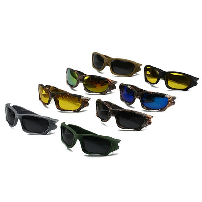 New UV400 Punk Men's Fashion Sport Sunglasses Cycling Driving Tactical Windproof  Coated Frame Fishing Riding Sun Glasses
