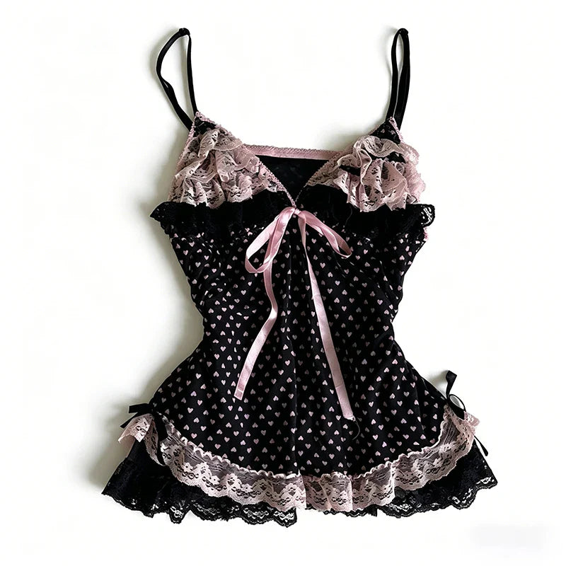 Y2K Gothic Aesthetic Top Square Neck Women's Retro Harajuku Fashion Casual Fairy Style Sweet and Cute Emotional Girl